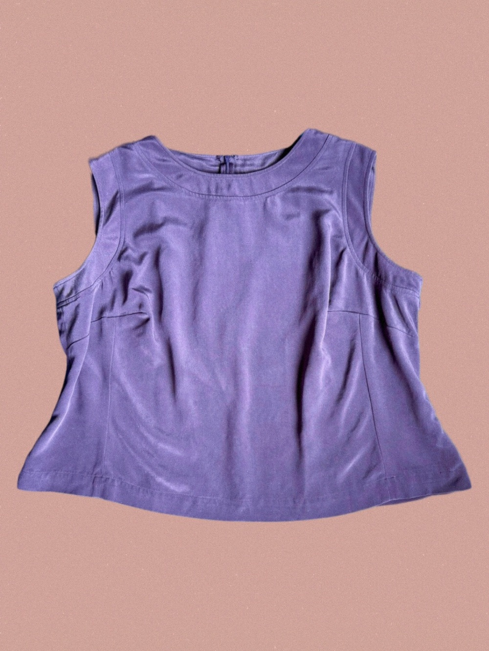 Women's Muted Lavender Silk Sleeveless Shell Top